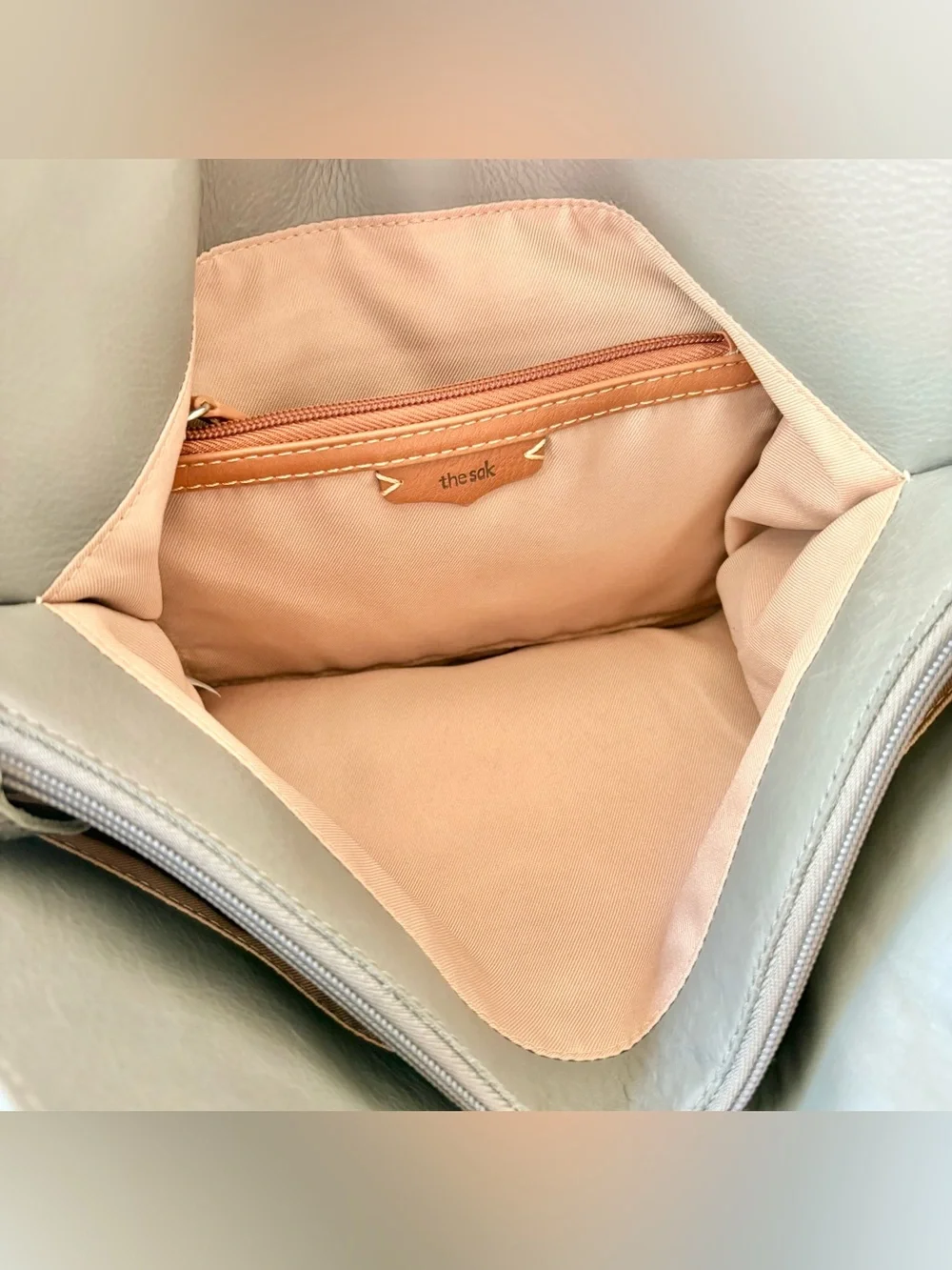 The Sak Back to Bali Gray Leather Hobo Bag Purse